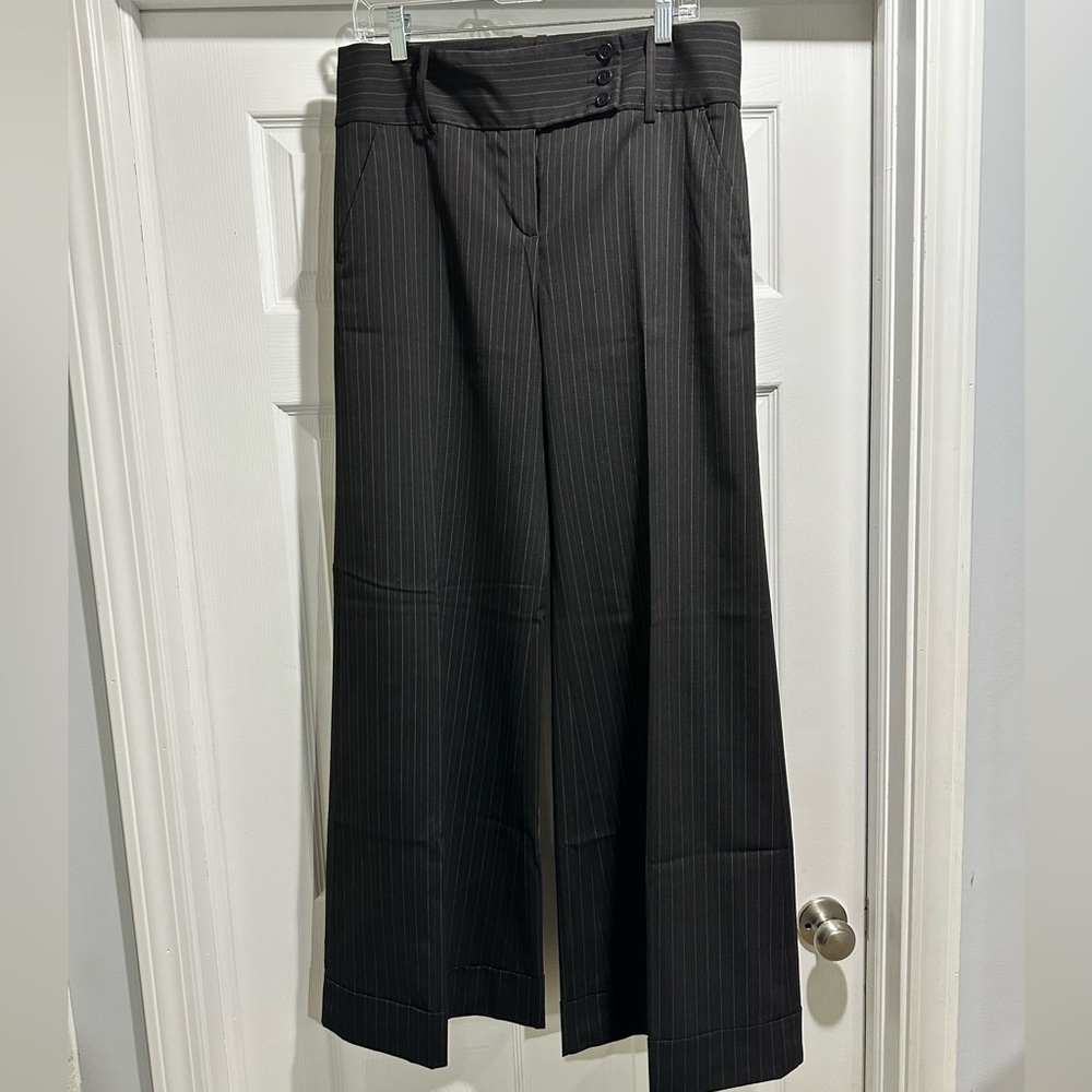 BCBGMaxAzria Black Pinstripe Women's wide leg pants